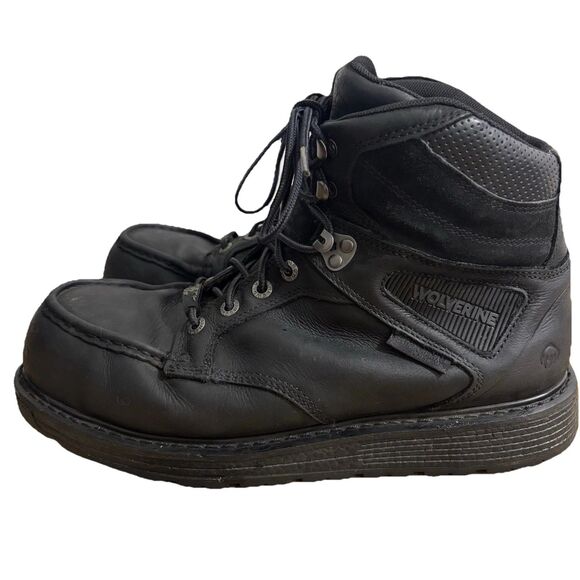 Wolverin Hellcat Ultraspring Moc Toe Boots Mens 13 Extra Wide Black Leather Work main image 9